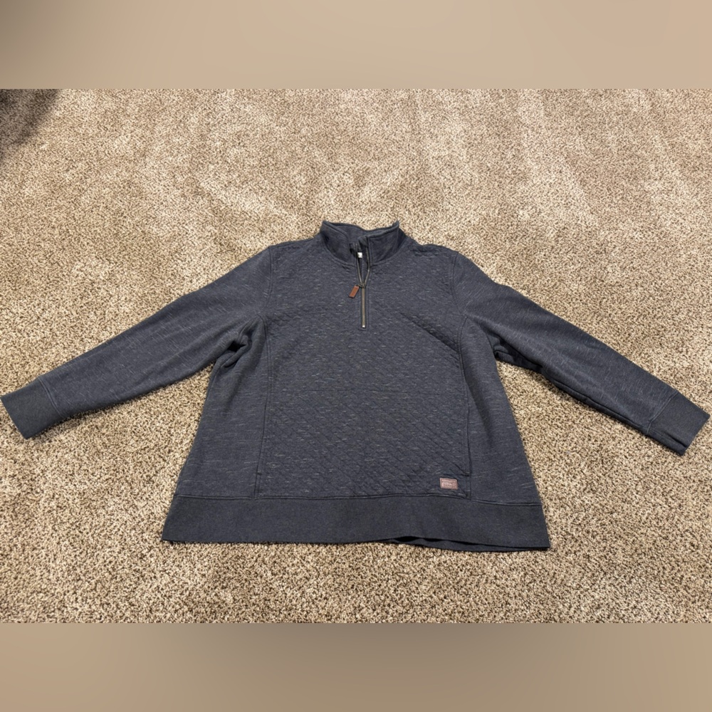 L.L. Bean Women’s Quilted Half-Zip Pullover Sweater - Gray